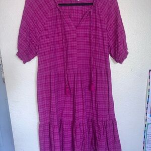 Sonoma Fuchsia Gingham Dress